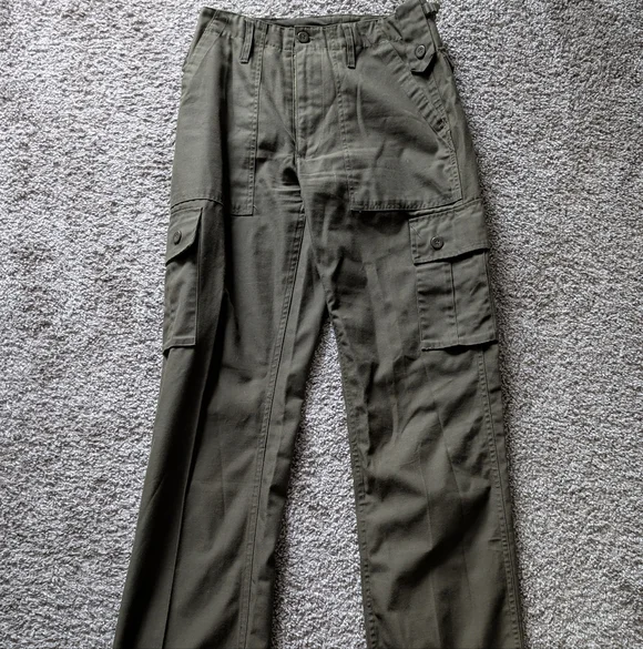 Olive Cargo Pants With Tapered Ankles - Picture 2 of 8
